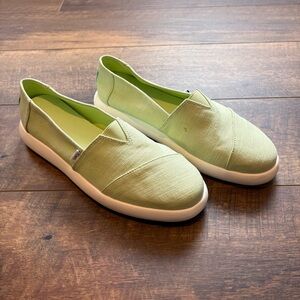 Toms Women’s Alpargata Light Green Slip on Canvas Shoes